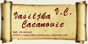 Vasiljka Cacanović vizit kartica